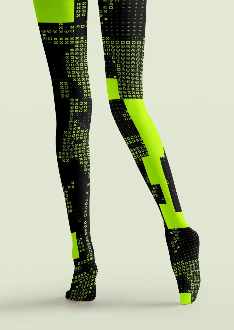 Viken Plan Cyberpunk Block Tights Hosiery Pantyhose