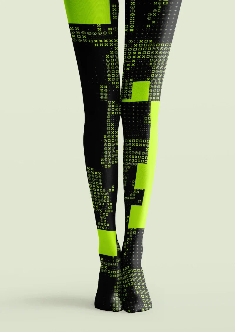 Viken Plan Cyberpunk Block Tights Hosiery Pantyhose