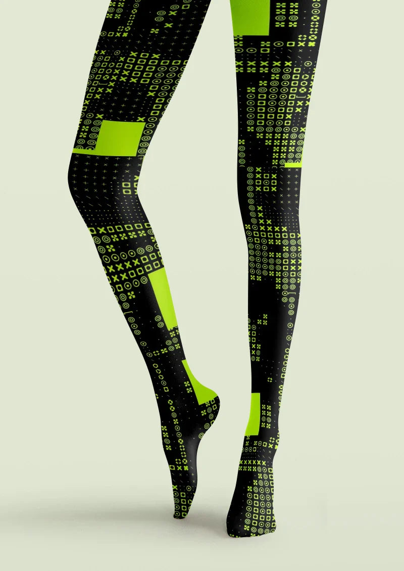 Viken Plan Cyberpunk Block Tights Hosiery Pantyhose