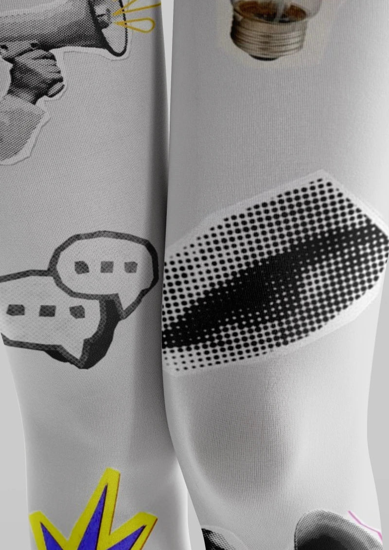 Viken Plan Vintage Item Graphic Tights Hosiery Pantyhose