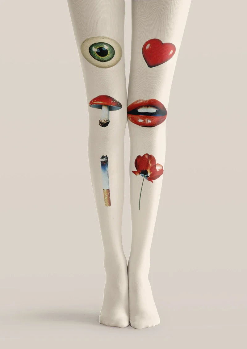 Viken Plan Fun Icon Graphic Tights Hosiery Pantyhose