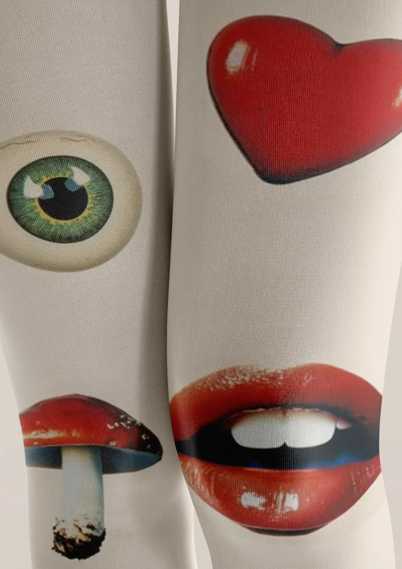 Viken Plan Fun Icon Graphic Tights Hosiery Pantyhose
