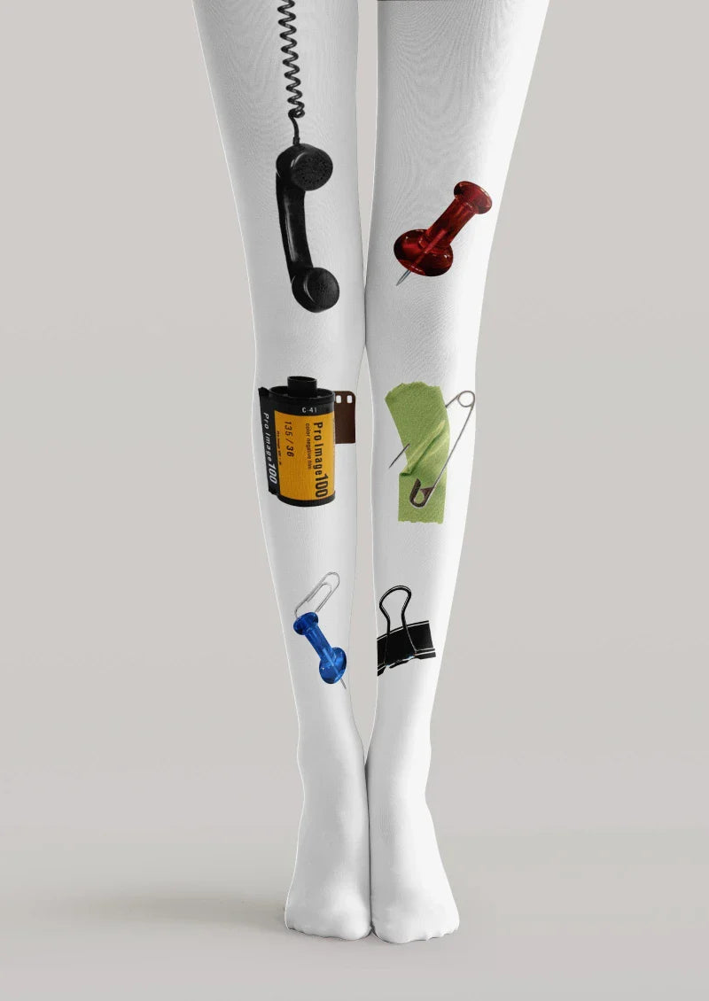 Viken Plan Retro Tool Graphic Tights Hosiery Pantyhose