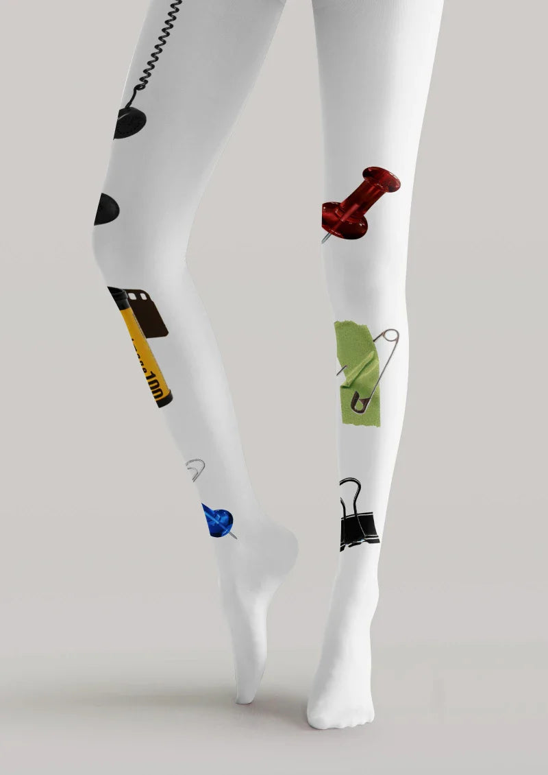 Viken Plan Retro Tool Graphic Tights Hosiery Pantyhose