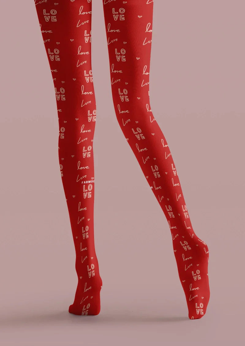 Viken Plan Red Formula Graphic Tights Hosiery Pantyhose