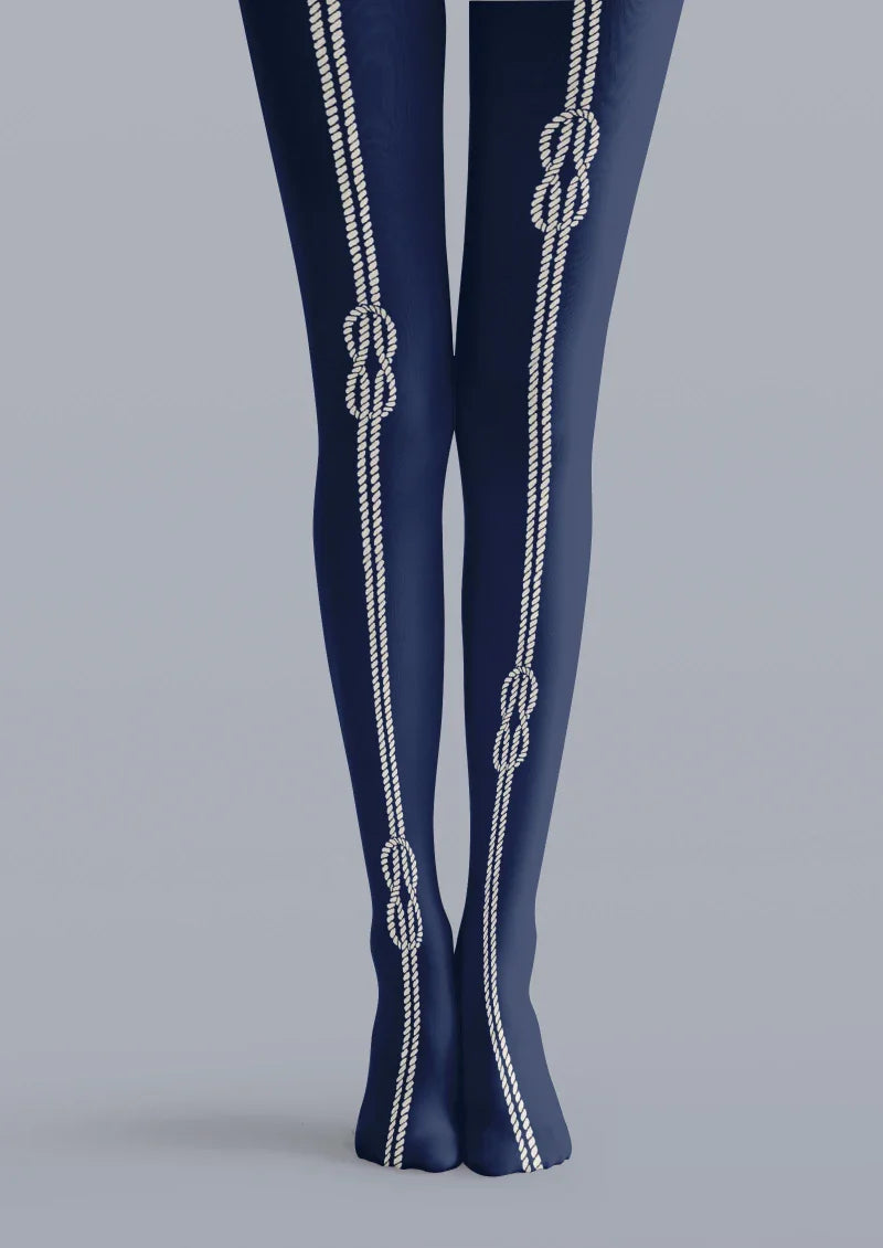 Viken Plan Navy Chain Graphic Tights Hosiery Pantyhose
