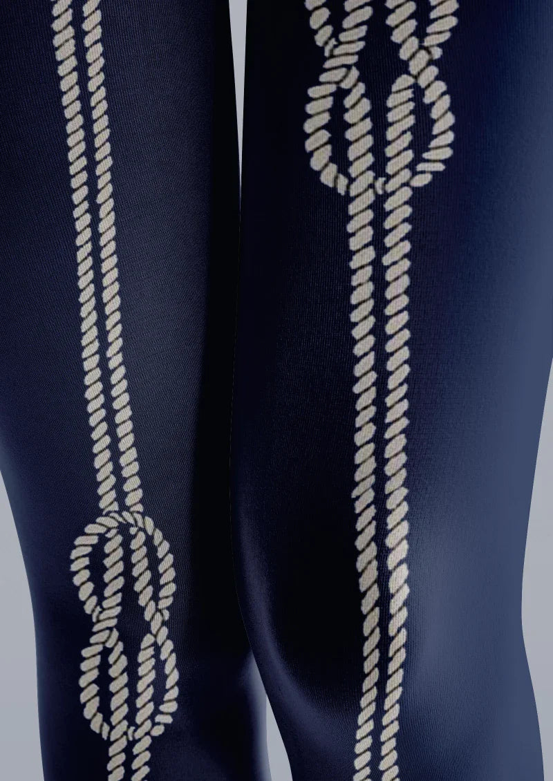 Viken Plan Navy Chain Graphic Tights Hosiery Pantyhose