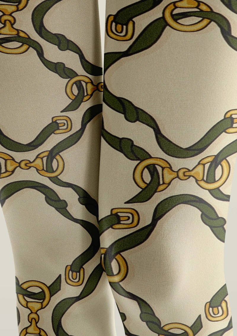 Viken Plan Beige Argyle Tights Hosiery Pantyhose