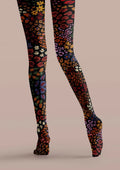 Viken Plan Colorful Floral Print Tights Hosiery Pantyhose