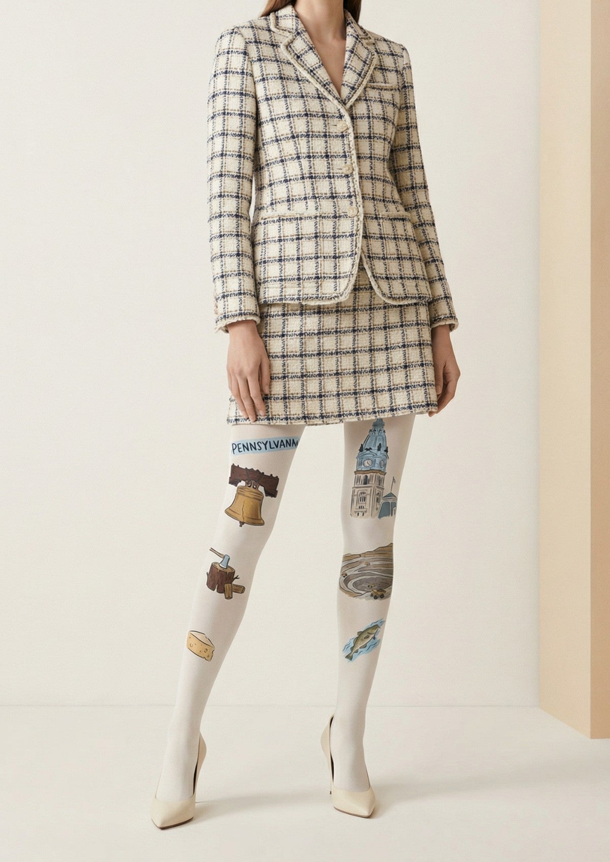 Viken Plan Pennsylvania Theme Graphic Tights Hosiery Pantyhose