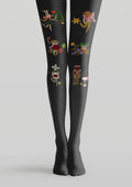 Viken Plan Black Decorative Graphic Tights Hosiery Pantyhose
