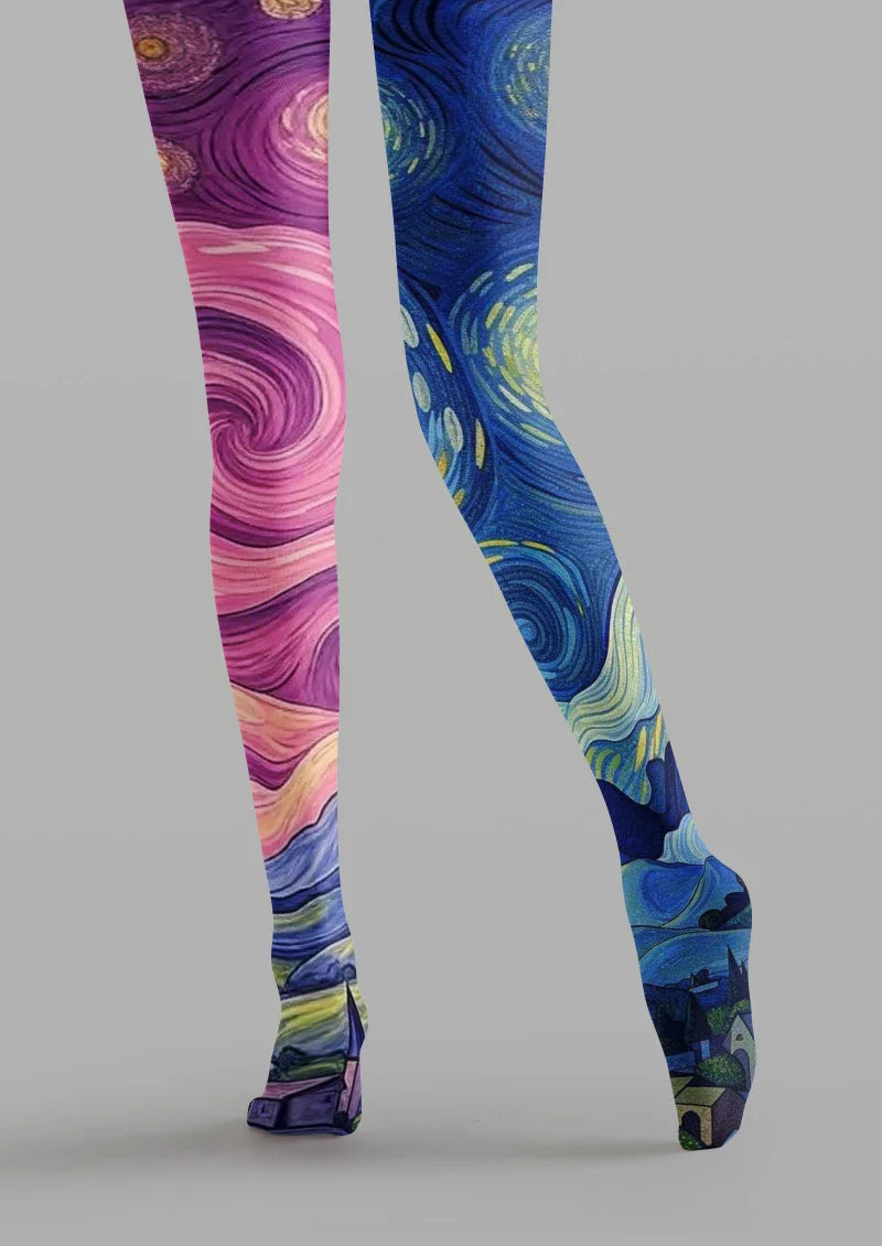 Viken Plan Nebula Graphic Tights Hosiery Pantyhose