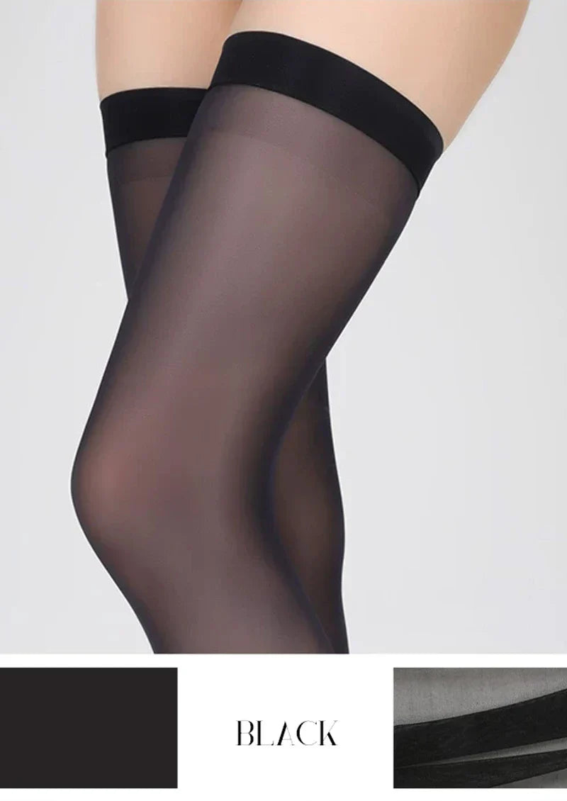 Viken Plan Dark Gold Shiny & Night Matte Sexy Thigh-High Stockings Hosiery