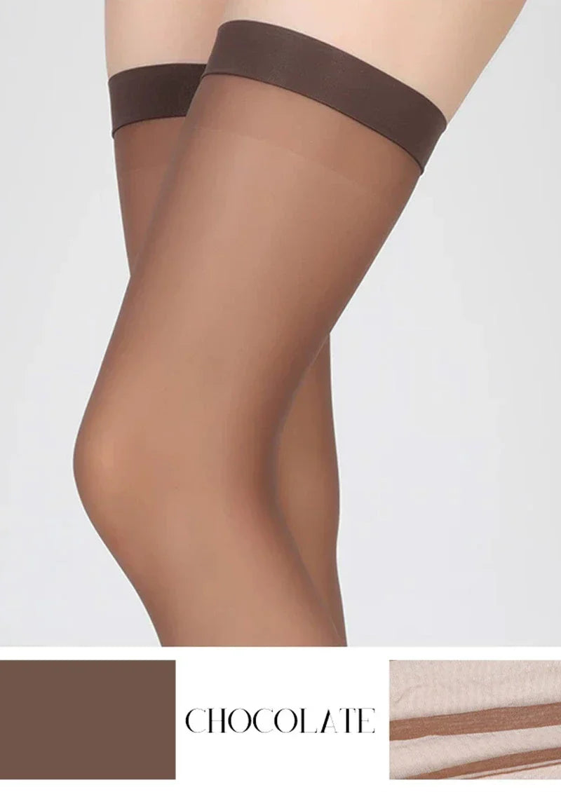 Viken Plan Dark Gold Shiny & Night Matte Sexy Thigh-High Stockings Hosiery