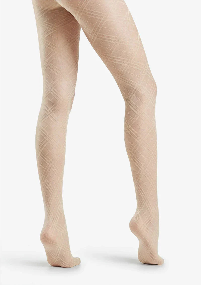 Viken Plan Argyle Texture Geometric Aesthetic Silky Pantyhose Tights Hosiery