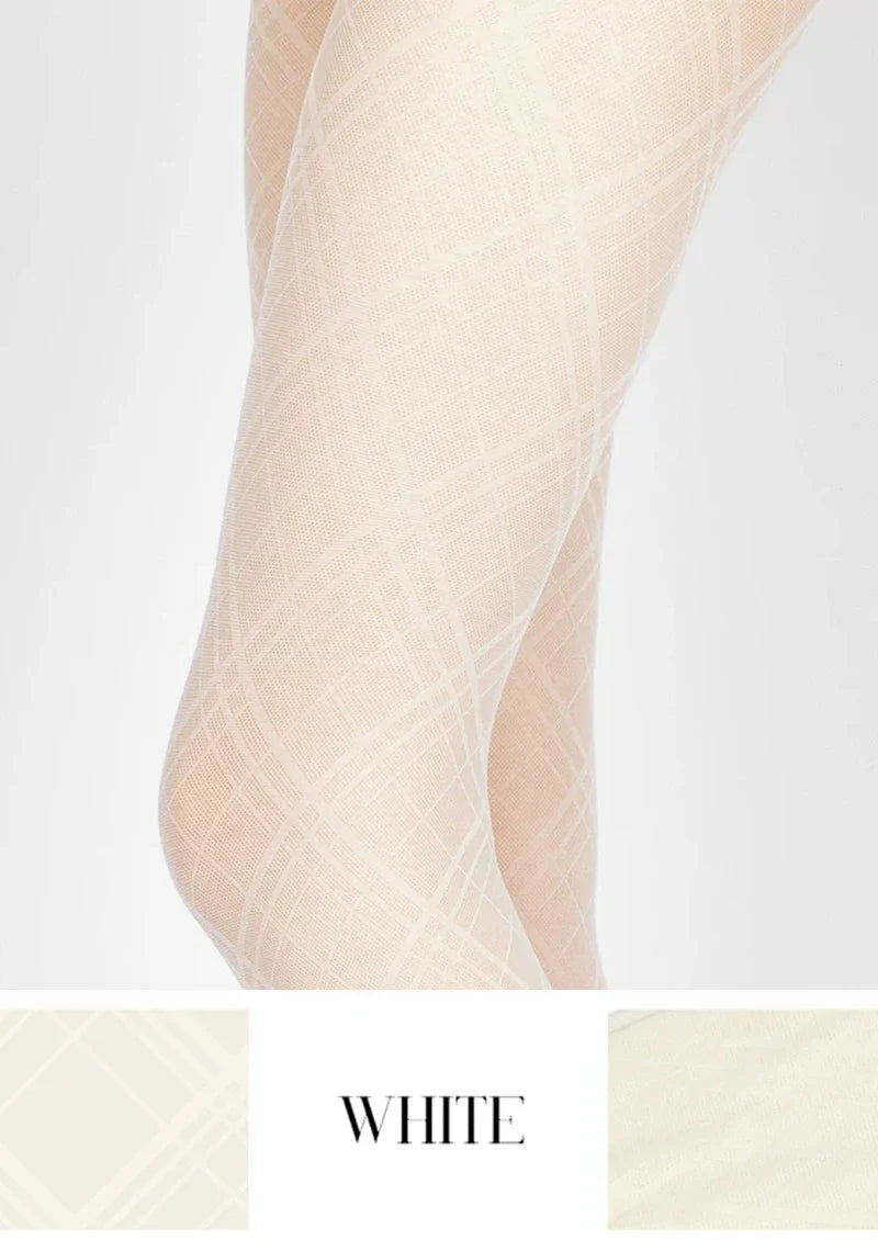 Viken Plan Argyle Texture Geometric Aesthetic Silky Pantyhose Tights Hosiery