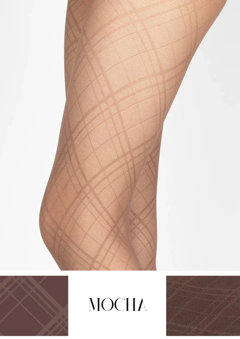 Viken Plan Argyle Texture Geometric Aesthetic Silky Pantyhose Tights Hosiery