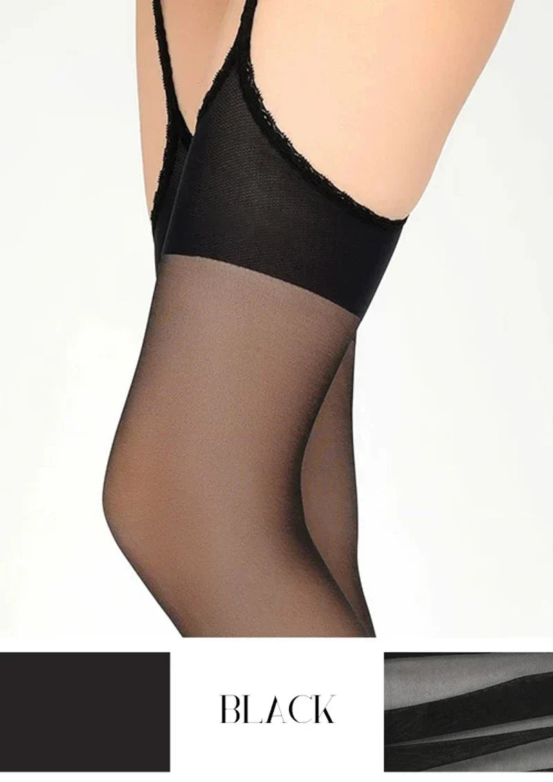 Viken Plan Four-Way Open-Crotch Lace Cut-Out Suspender Pantyhose Tights Hosiery