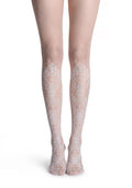 Viken Plan Elegant Cut-Out Floral Jacquard Sheer Pantyhose Tights Hosiery