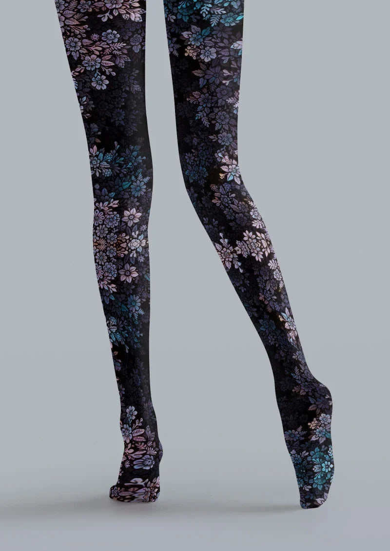 Viken Plan Black Cherry Blossom Tights Hosiery Pantyhose