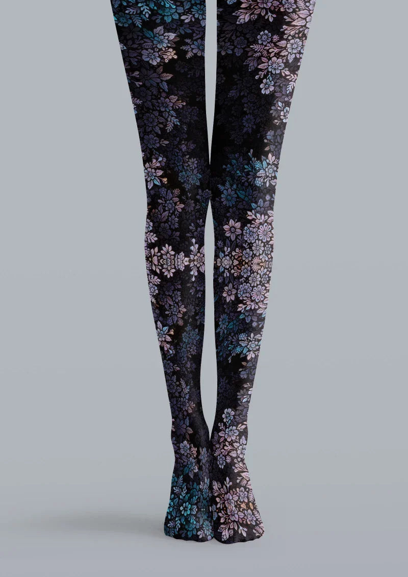Viken Plan Black Cherry Blossom Tights Hosiery Pantyhose