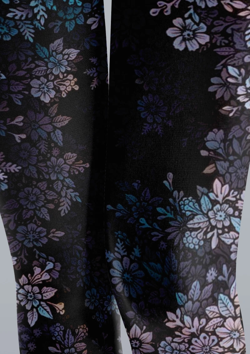 Viken Plan Black Cherry Blossom Tights Hosiery Pantyhose