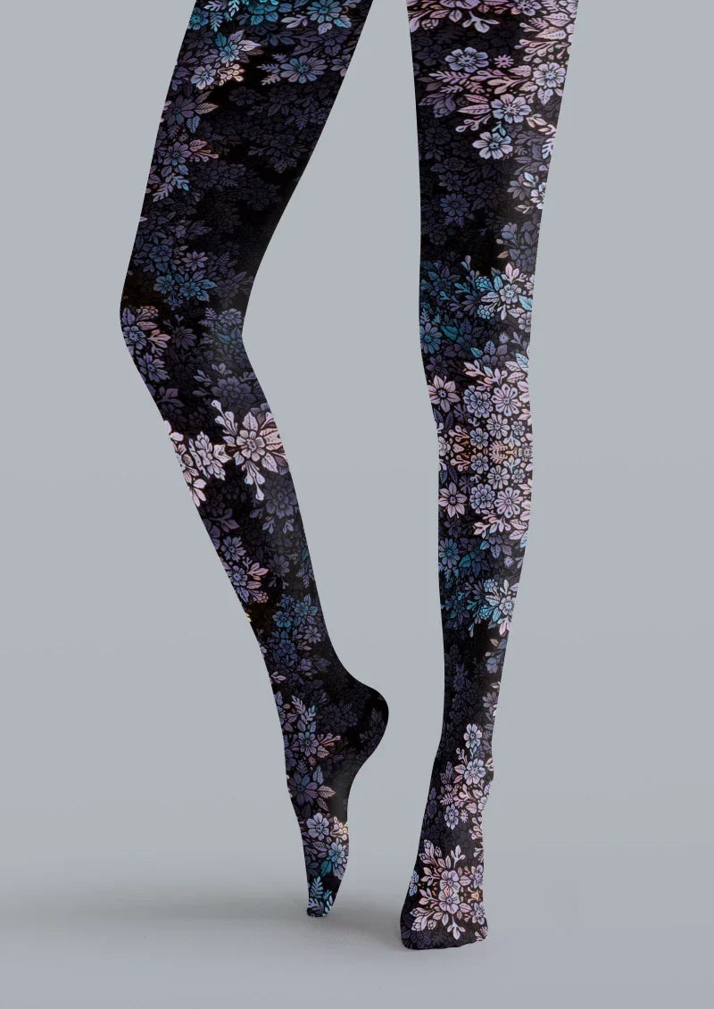 Viken Plan Black Cherry Blossom Tights Hosiery Pantyhose