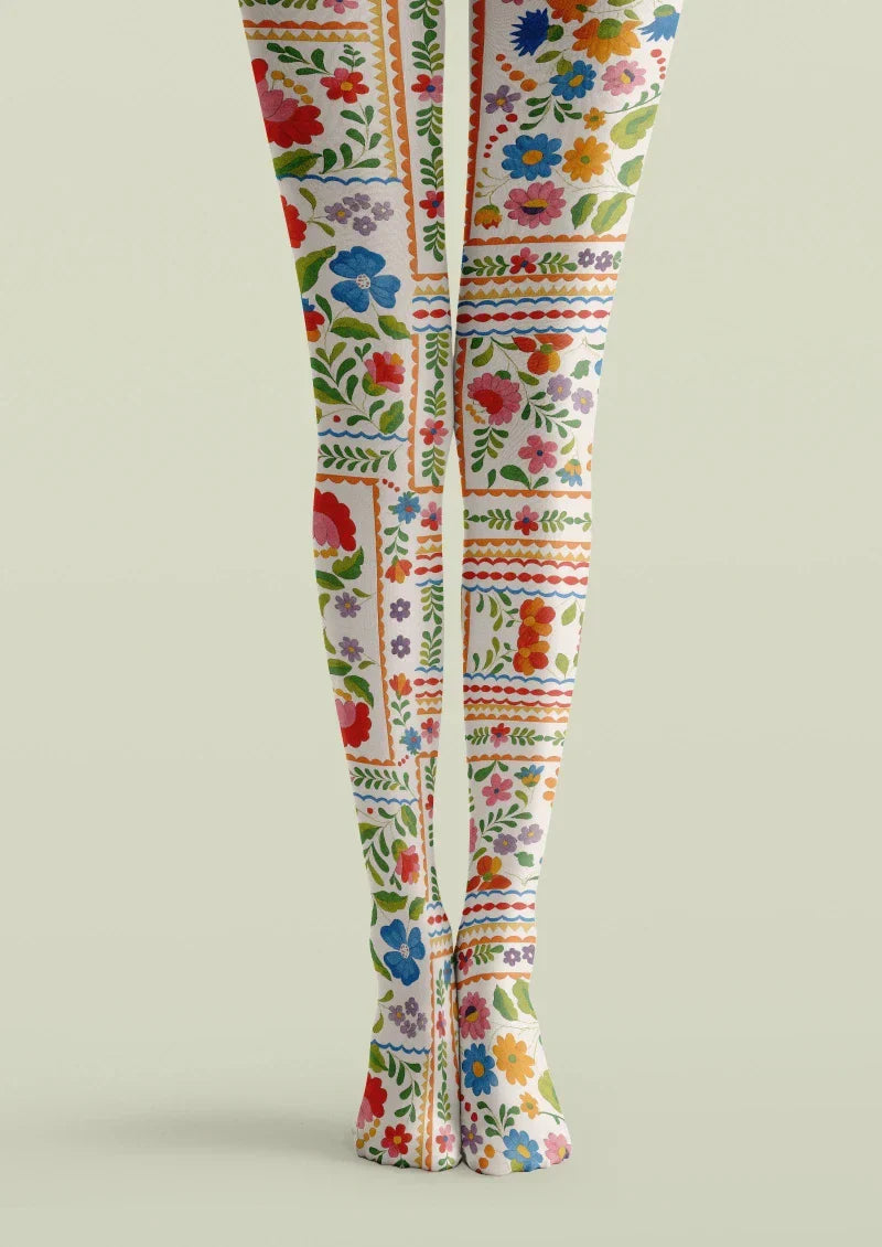 Viken Plan Colorful Ethnic Pattern Tights Hosiery Pantyhose