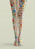 Viken Plan Colorful Ethnic Pattern Tights Hosiery Pantyhose