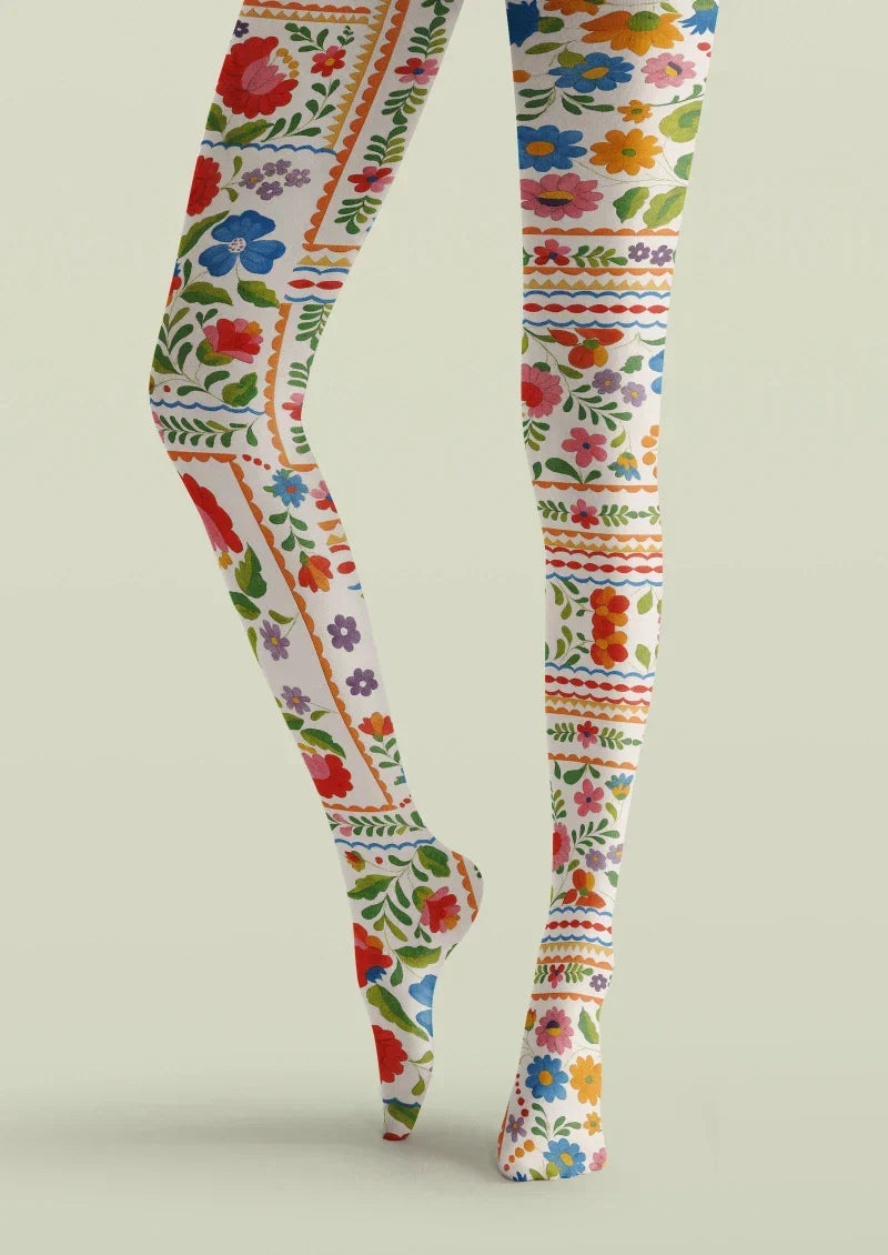 Viken Plan Colorful Ethnic Pattern Tights Hosiery Pantyhose