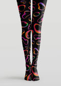 Viken Plan Colorful Neon Line Tights Hosiery Pantyhose