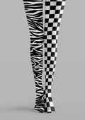 Viken Plan Black White Checkerboard Plaid Tights Hosiery Pantyhose