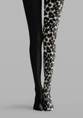 Viken Plan Black Leopard Print Tights Hosiery Pantyhose