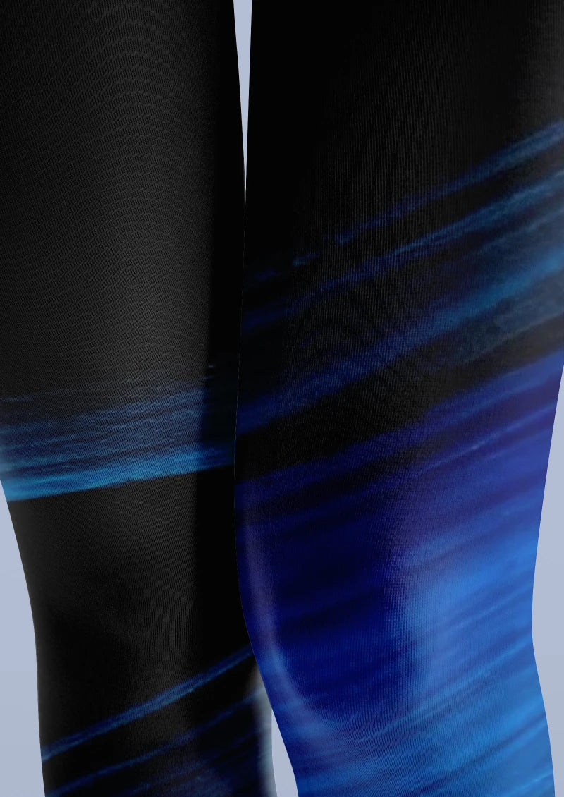 Viken Plan Blue Black Gradient Tights Hosiery Pantyhose