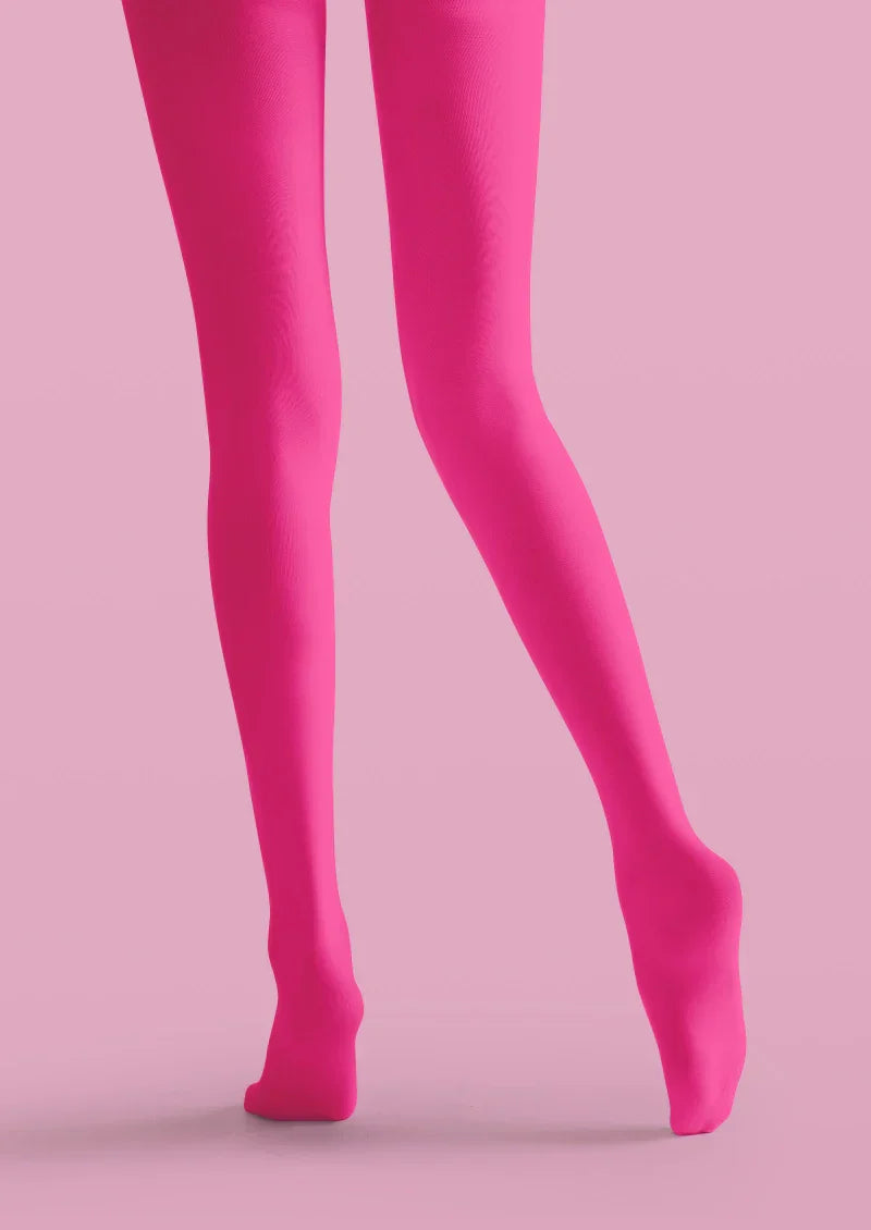 Viken Plan Pink Leopard Print Tights Hosiery Pantyhose