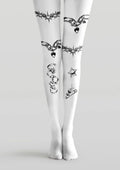 Viken Plan White Black Tattoo Graphic Tights Hosiery Pantyhose