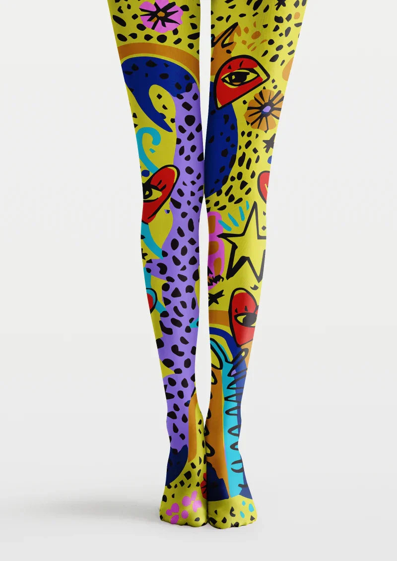 Viken Plan Colorful Abstract Art Tights Hosiery Pantyhose