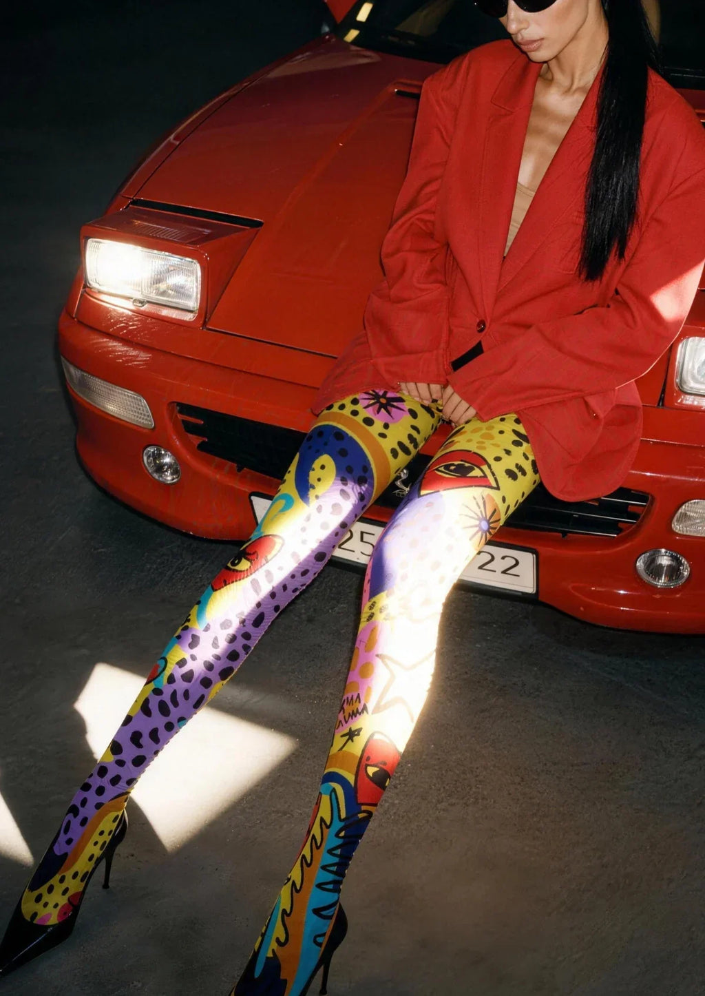 Viken Plan Colorful Abstract Art Tights Hosiery Pantyhose