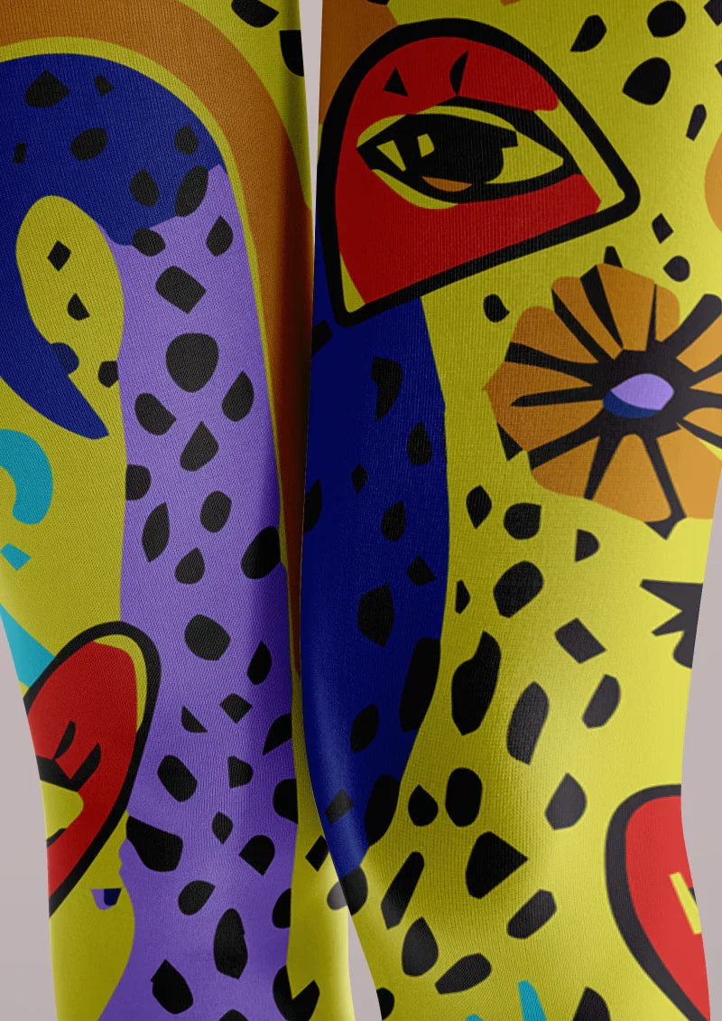 Viken Plan Colorful Abstract Art Tights Hosiery Pantyhose