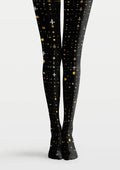 Viken Plan Black Gold Star Tights Hosiery Pantyhose