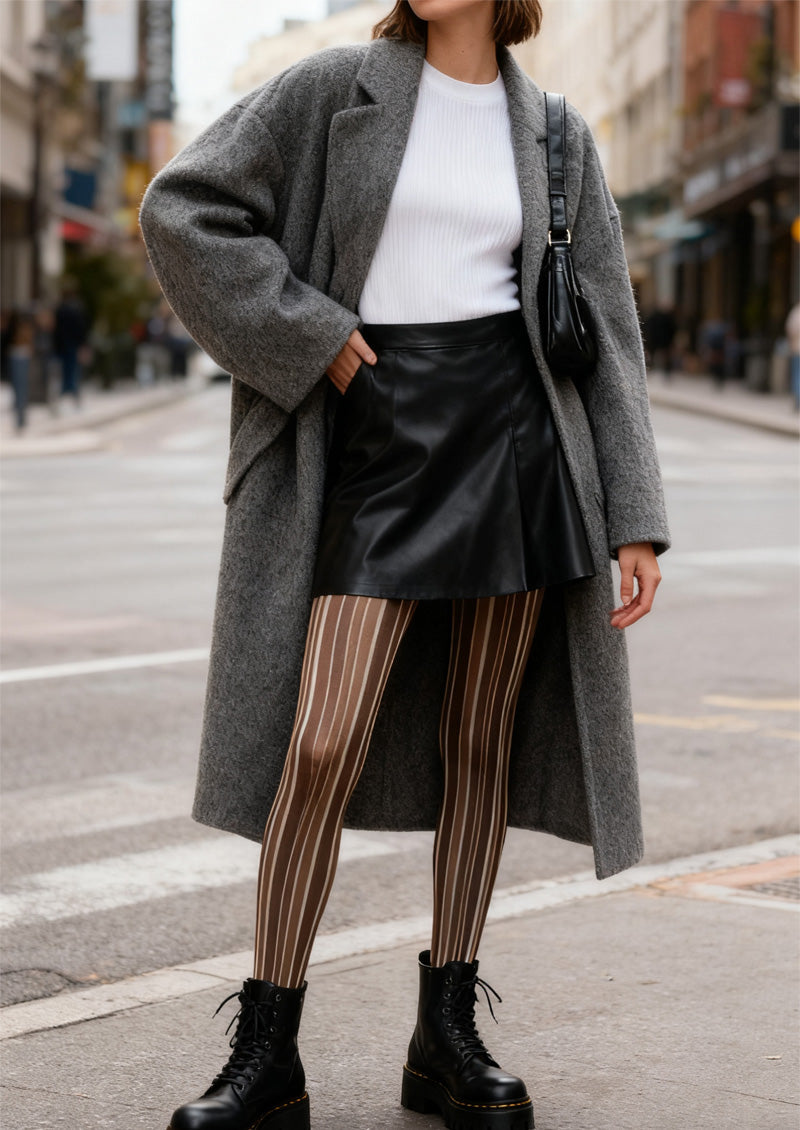 Viken Plan Coffee Grain Tights Hosiery Pantyhose