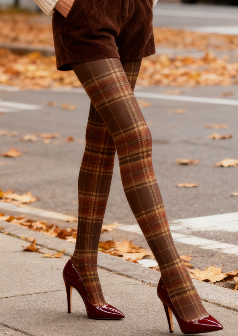 Viken Plan Highland Plaid Tights Hosiery Pantyhose