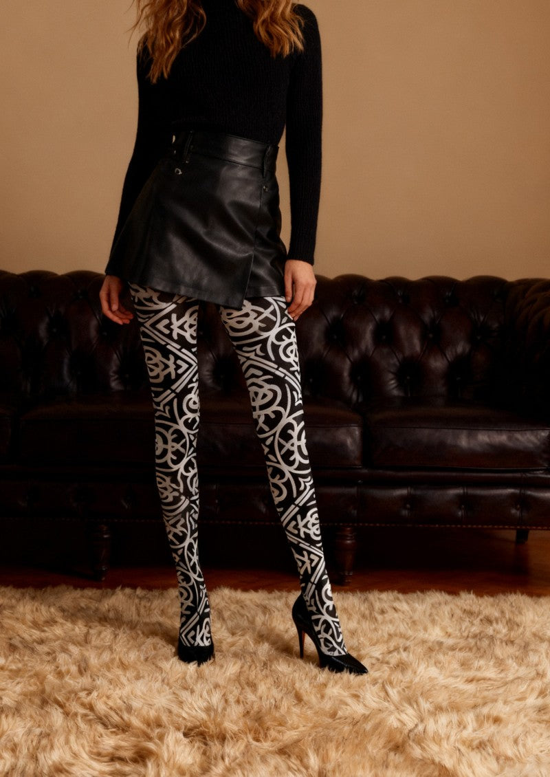 Viken Plan Baroque Geometric Shape Tights Hosiery Pantyhose