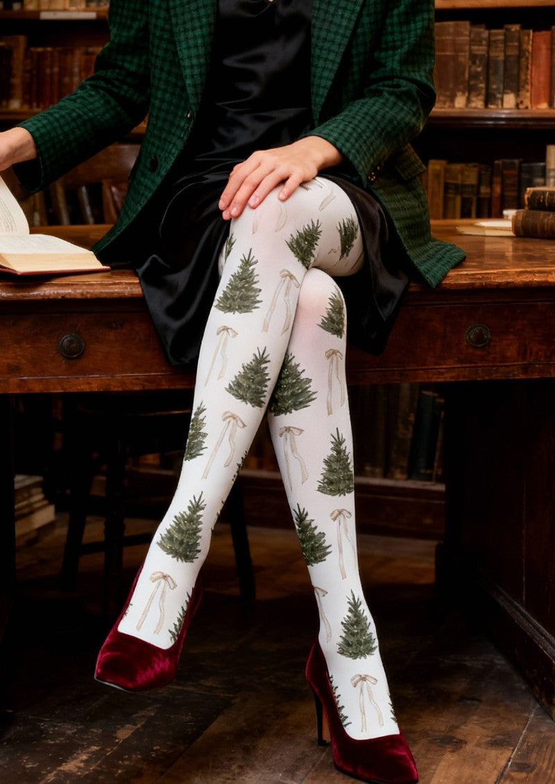 Viken Plan Christmas Tree Graphic Tights Hosiery Pantyhose