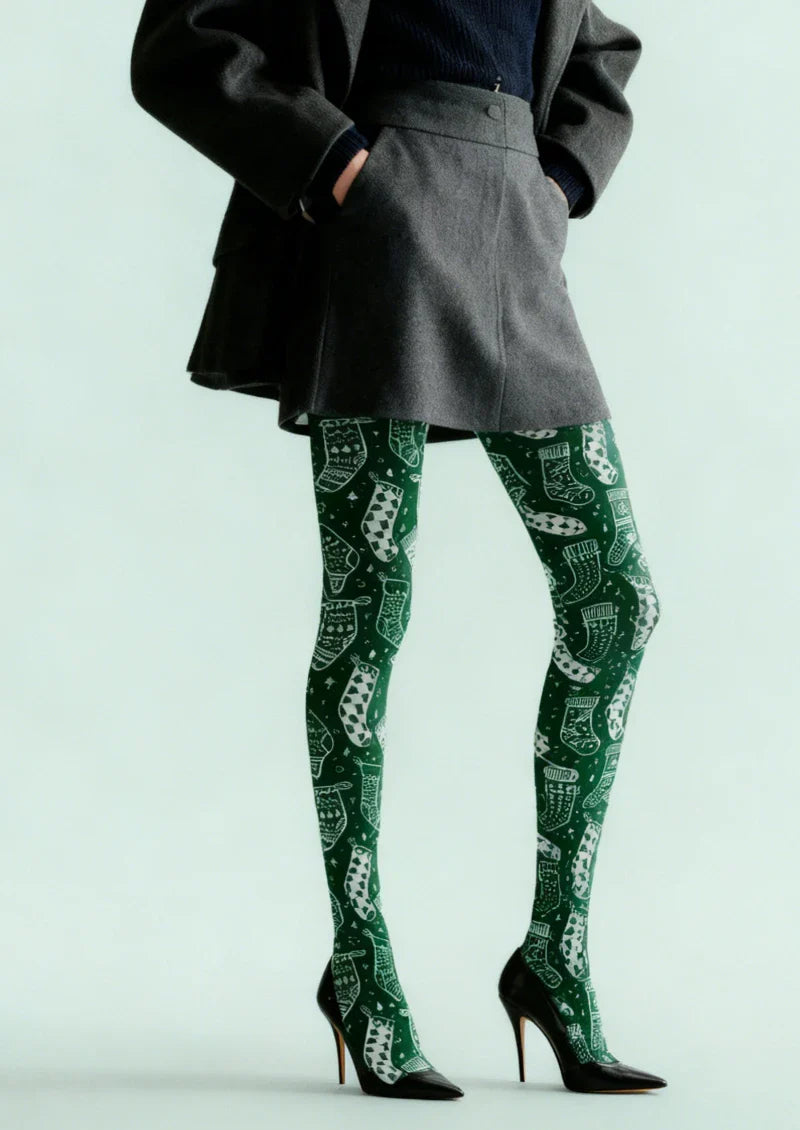 Viken Plan Green Bandana Western Tights Hosiery Pantyhose