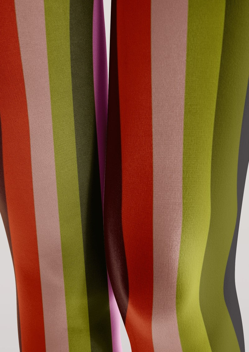 Viken Plan Colorful Vertical Striped Tights Hosiery Pantyhose