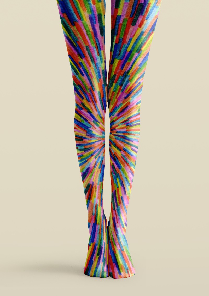 Viken Plan Artistic Burst Pattern Tights Hosiery Pantyhose