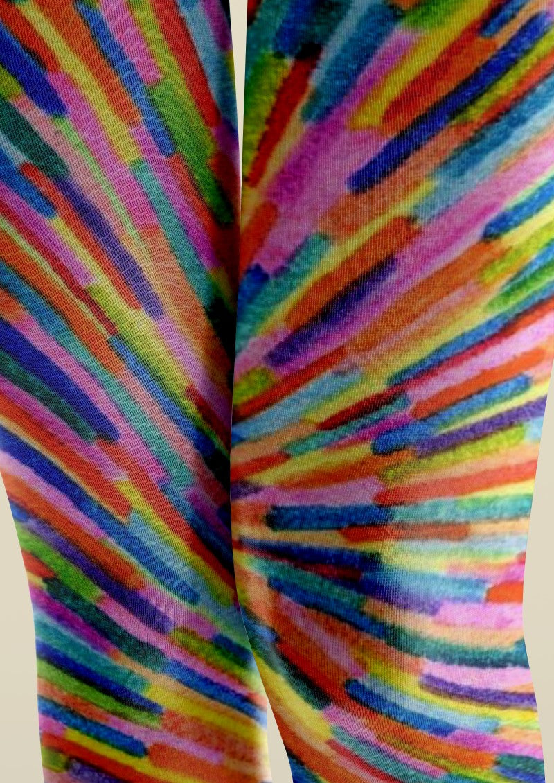 Viken Plan Artistic Burst Pattern Tights Hosiery Pantyhose