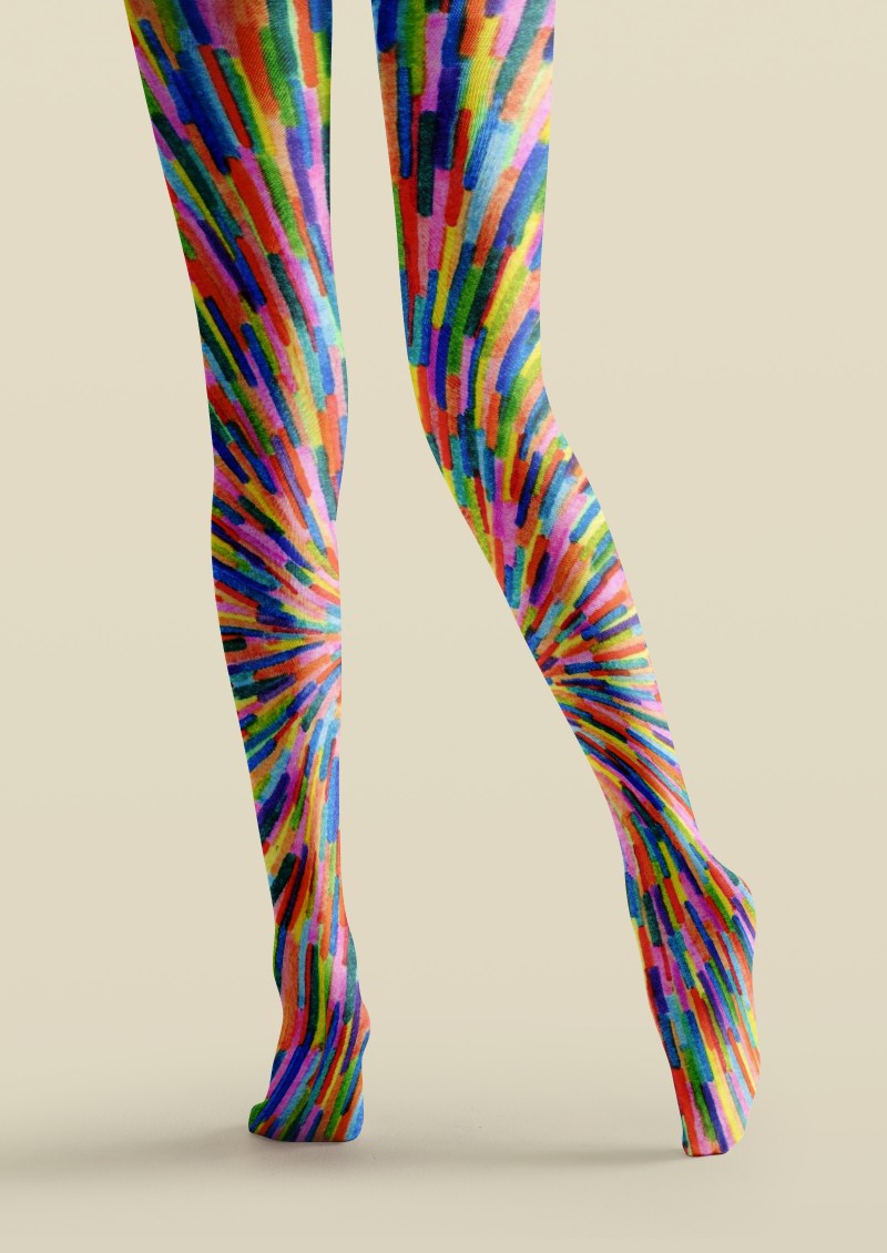 Viken Plan Artistic Burst Pattern Tights Hosiery Pantyhose