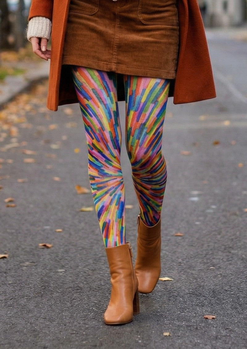 Viken Plan Artistic Burst Pattern Tights Hosiery Pantyhose